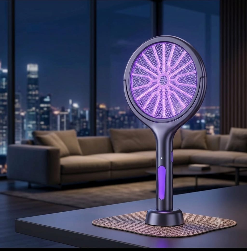 Rechargeable mosquito swatter set with charging base